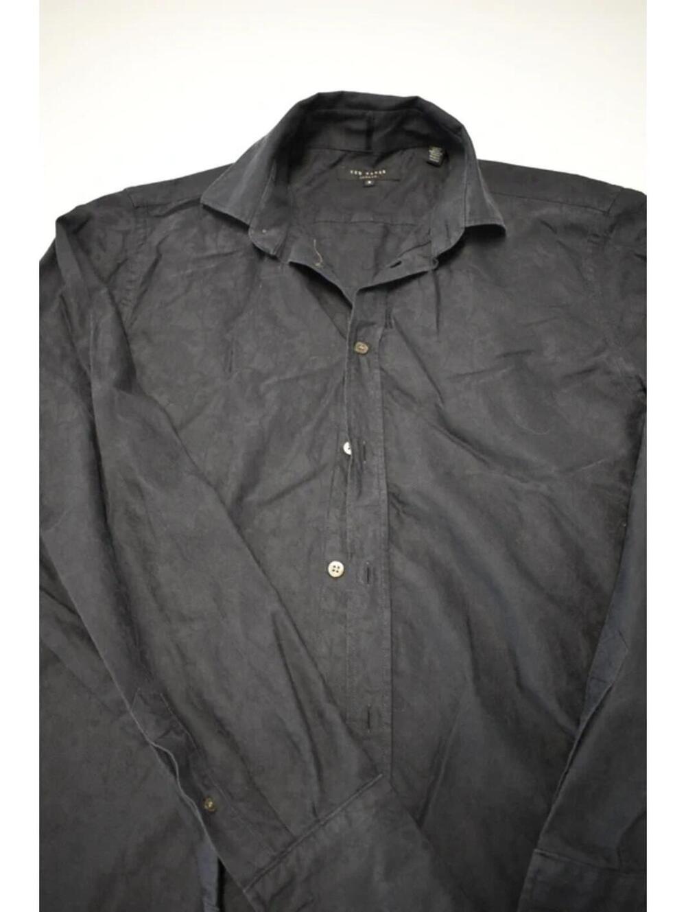 Ted Baker London Men's Size 3 Black Button Down Luxury Designer Casual Formal - Picture 2 of 9